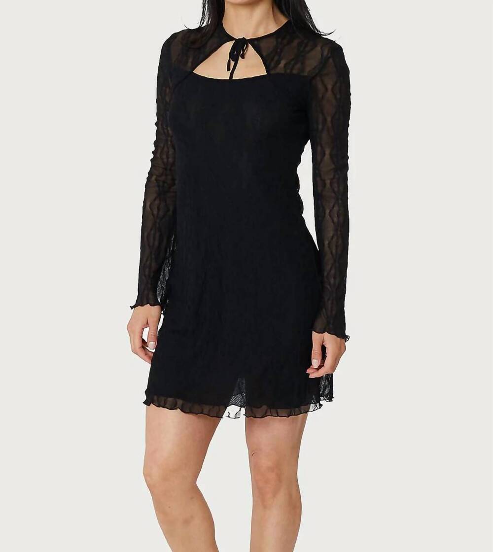 NEW FIND ME NOW women's mariposa bow mini dress in black